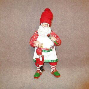 Department 56 Possible Dreams Toy Making Santa Sculpture Clothtique 13" Retired
